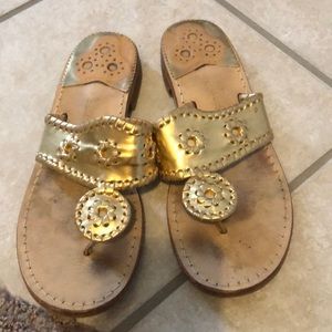Jack Rogers Gold Sandals size 7.